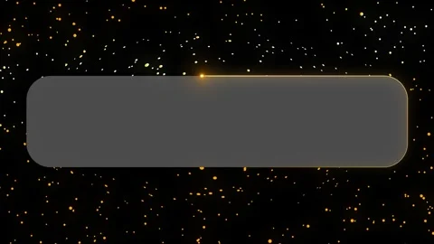 Grey title background with glowing gold yellow neon around. Black background Stock Footage 261627074