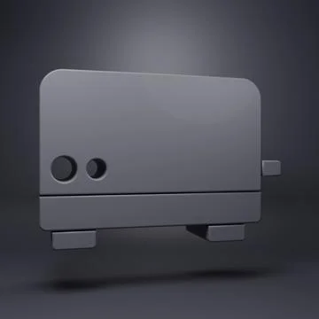 Grey Toaster icon isolated on grey background. Minimalism concept. 3D rende.. Stock Illustration