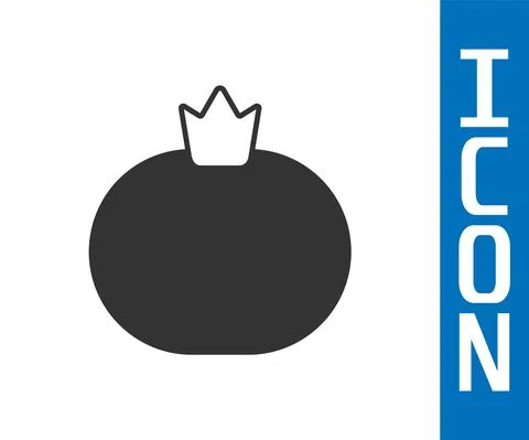 Grey Tomato icon isolated on white background. Vector Stock Illustration