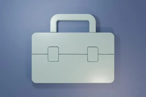 Grey Toolbox icon isolated on purple-blue background. Tool box sign. Minima.. Stock Illustration