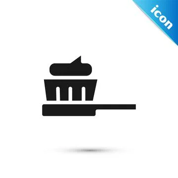 Grey Toothbrush with toothpaste icon isolated on white background. Vector 스톡 일러스트