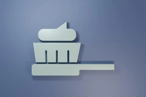 Grey Toothbrush with toothpaste icon isolated on purple-blue background. Mi.. Stock Photos