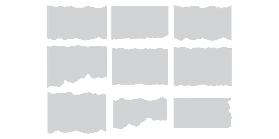 Grey Torn Note Sheets Collage Elements イラスト素材