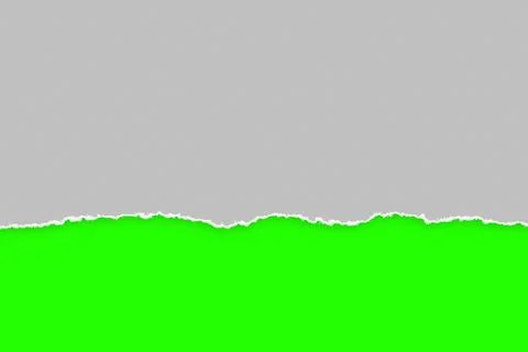 Grey torn paper effect on chroma key green screen Illustrazione stock