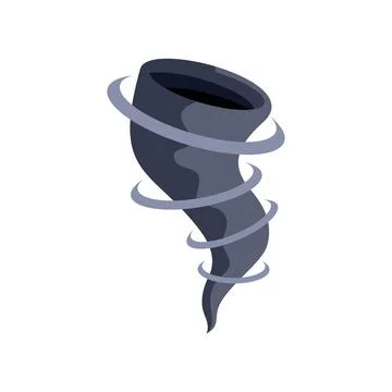 Grey tornado rotating with air flowing around it Stock Illustration