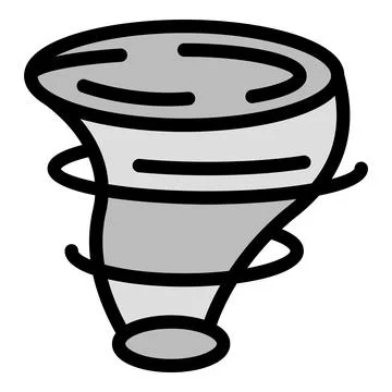 Grey tornado rotating and causing damage with strong winds Stock Illustration