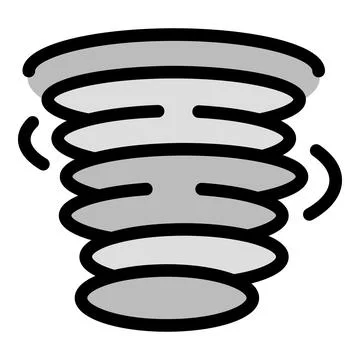 Grey tornado rotating and causing damage with rotating air Stock Illustration