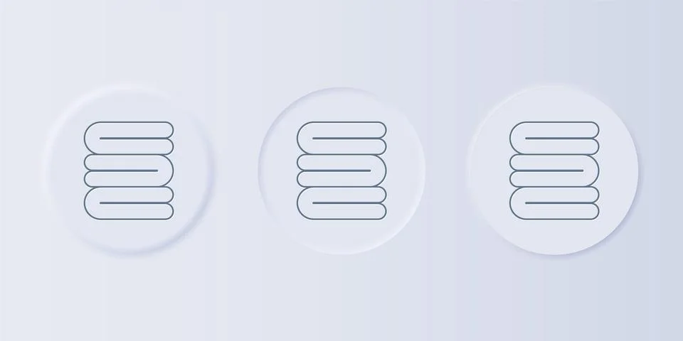 Grey Towel stack icon isolated on grey background. Set icons in square butt.. Stock Illustration