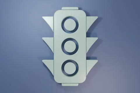 Grey Traffic light icon isolated on purple-blue background. Minimalism conc.. Illustrazione stock