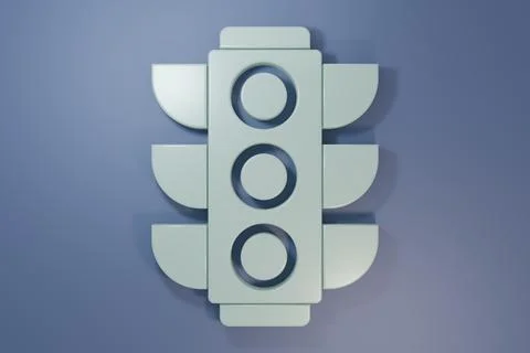 Grey Traffic light icon isolated on purple-blue background. Minimalism conc.. Illustrazione stock