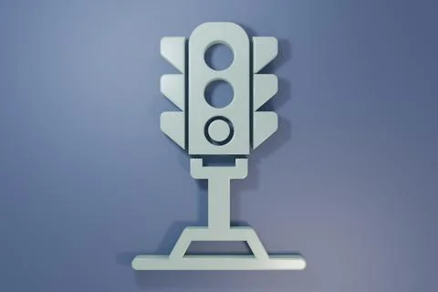 Grey Traffic light icon isolated on purple-blue background. Minimalism conc.. Illustrazione stock