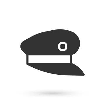 Grey Train driver hat icon isolated on white background. Vector Stock Illustration