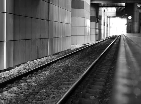 Grey train station Stock Photos