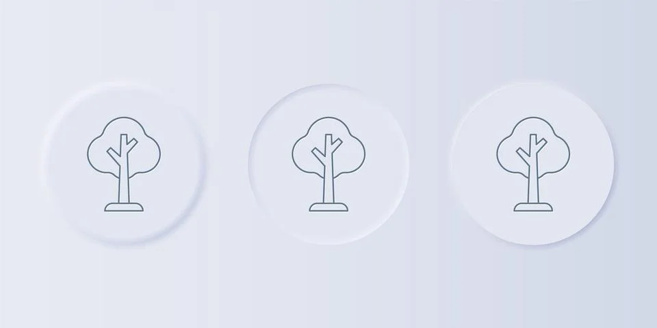 Grey Tree icon isolated on grey background. Forest symbol. Set icons in squ.. Stock Illustration