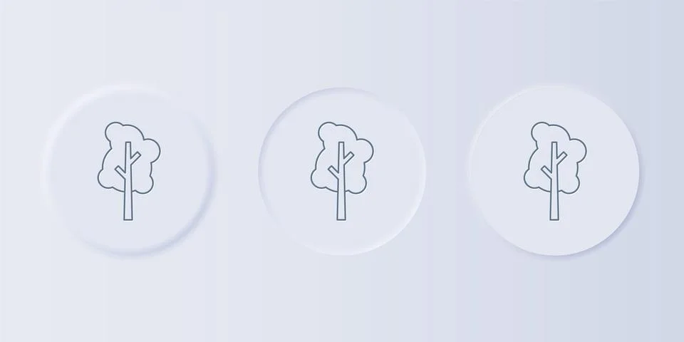 Grey Tree icon isolated on grey background. Forest symbol. Set icons in squ.. Stock Illustration