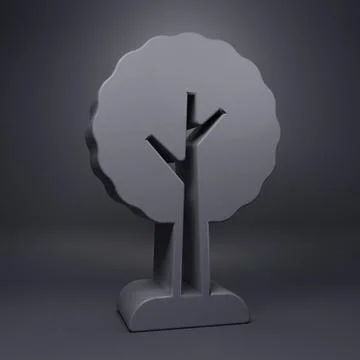 Grey Tree icon isolated on grey background. Forest symbol. Minimalism conce.. Stock Illustration