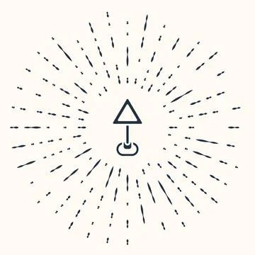 Grey Triangle warning blank icon isolated on beige background. Traffic rules and Stock Illustration