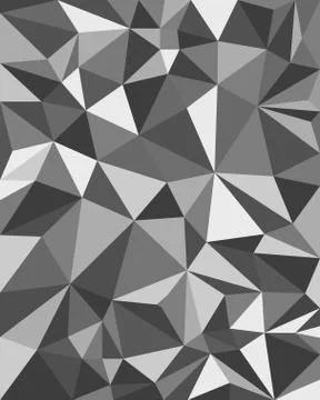 Grey Triangles - Geometric Background, Polygonal design. Vector Stock Illustration