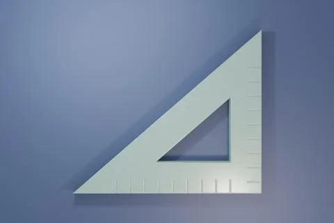 Grey Triangular ruler icon isolated on purple-blue background. Straightedge.. Stock Illustration