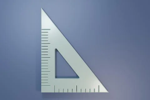 Grey Triangular ruler icon isolated on purple-blue background. Straightedge.. Stock Photos