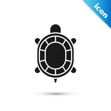 Grey Turtle icon isolated on white background. Vector Stock Illustration