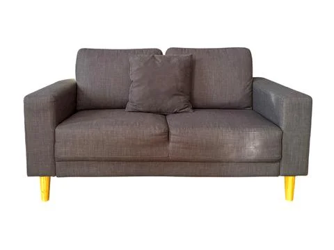 Grey two seater sofa isolated for home interior design Stock Photos