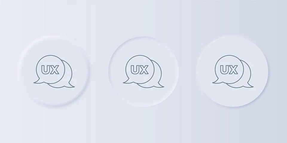 Grey UI or UX design icon isolated on grey background. Set icons in square .. Stock Illustration