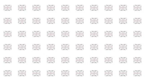 Grey UK flag pictogram bouncing grid animation Stock Footage 336104810