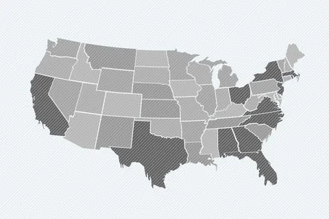 Grey USA map background Stock Illustration