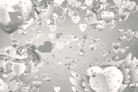 Grey valentines heart pattern Foto stock