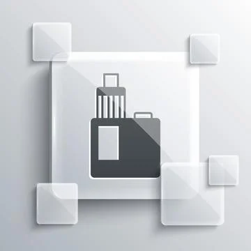 Grey Vape mod device icon isolated on grey background. Vape smoking tool. V.. Stock Illustration