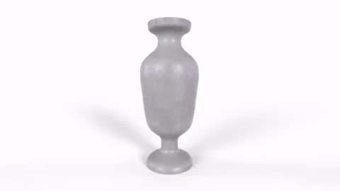 Grey vase isolated on white background Stock Footage 308452484