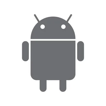 Grey vector android icon isolated on white background Stock Illustration