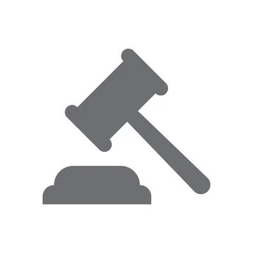 Grey vector auction icon isolated on white background Stock Illustration