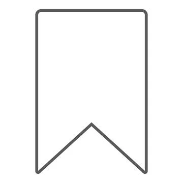 Grey vector bookmark line icon isolated on white background Stock Illustration