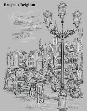 Grey vector hand drawing Holland 9 Stock Illustration