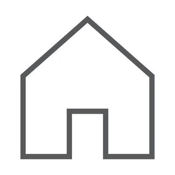 Grey vector home line icon isolated on white background Stock Illustration