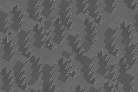Grey Vector Isometric Background Seamless Pattern, 3D Illustration Stockillustratie
