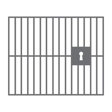 Grey vector jail or prison icon isolated on white background Stock Illustration