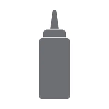 Grey vector ketchup or mustard squeeze bottle icon isolated on white backgro Stock Illustration
