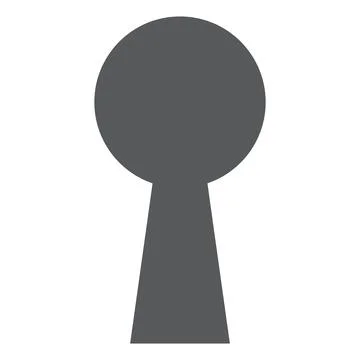 Grey vector keyhole solid icon isolated on white background Illustrazione stock