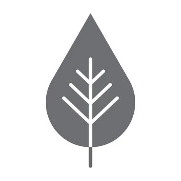 Grey vector leaf solid icon isolated on white background Stock Illustration