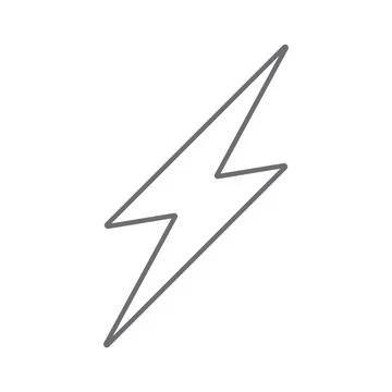Grey vector lightning electric line icon isolated on white background Illustrazione stock