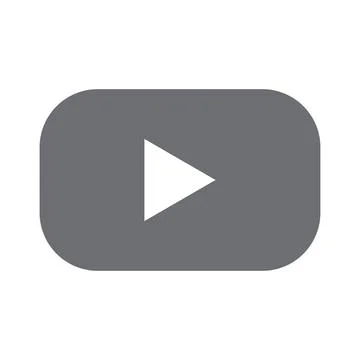 Grey vector play button solid icon isoated on white background Illustrazione stock