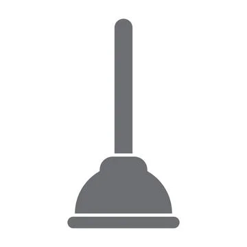 Grey vector plunger icon isolated on white background Stock Illustration