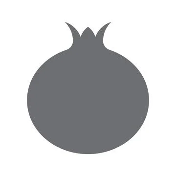 Grey vector Pomegranate fruit solid icon isolated on white background Illustrazione stock