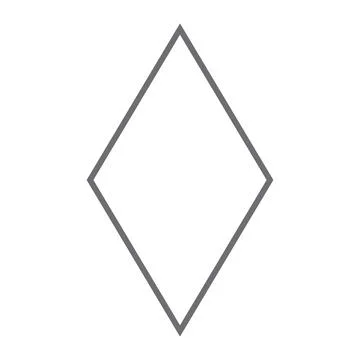 Grey vector rhombus line icon isolated on white background Stock Illustration