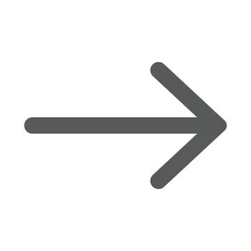 Grey vector right arrow icon isolated on white background Illustrazione stock
