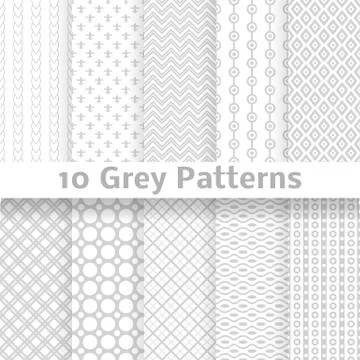 Grey vector seamless patterns (tiling). イラスト素材