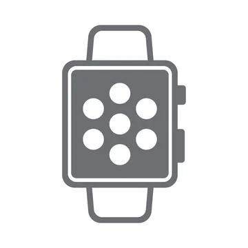 Grey vector smartwatch icon isolated on white background Stock Illustration